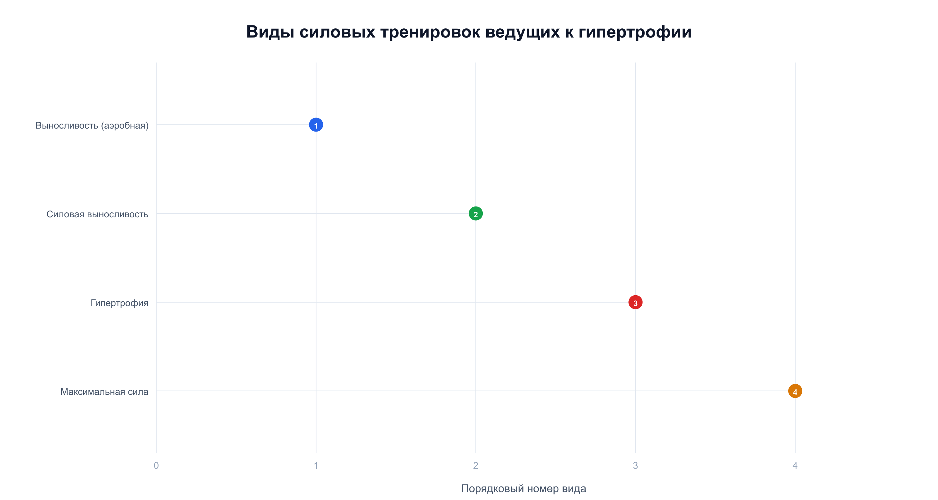 Четыре вида силовых тренировок: максимальная сила, силовая выносливость, гипертрофия, выносливость