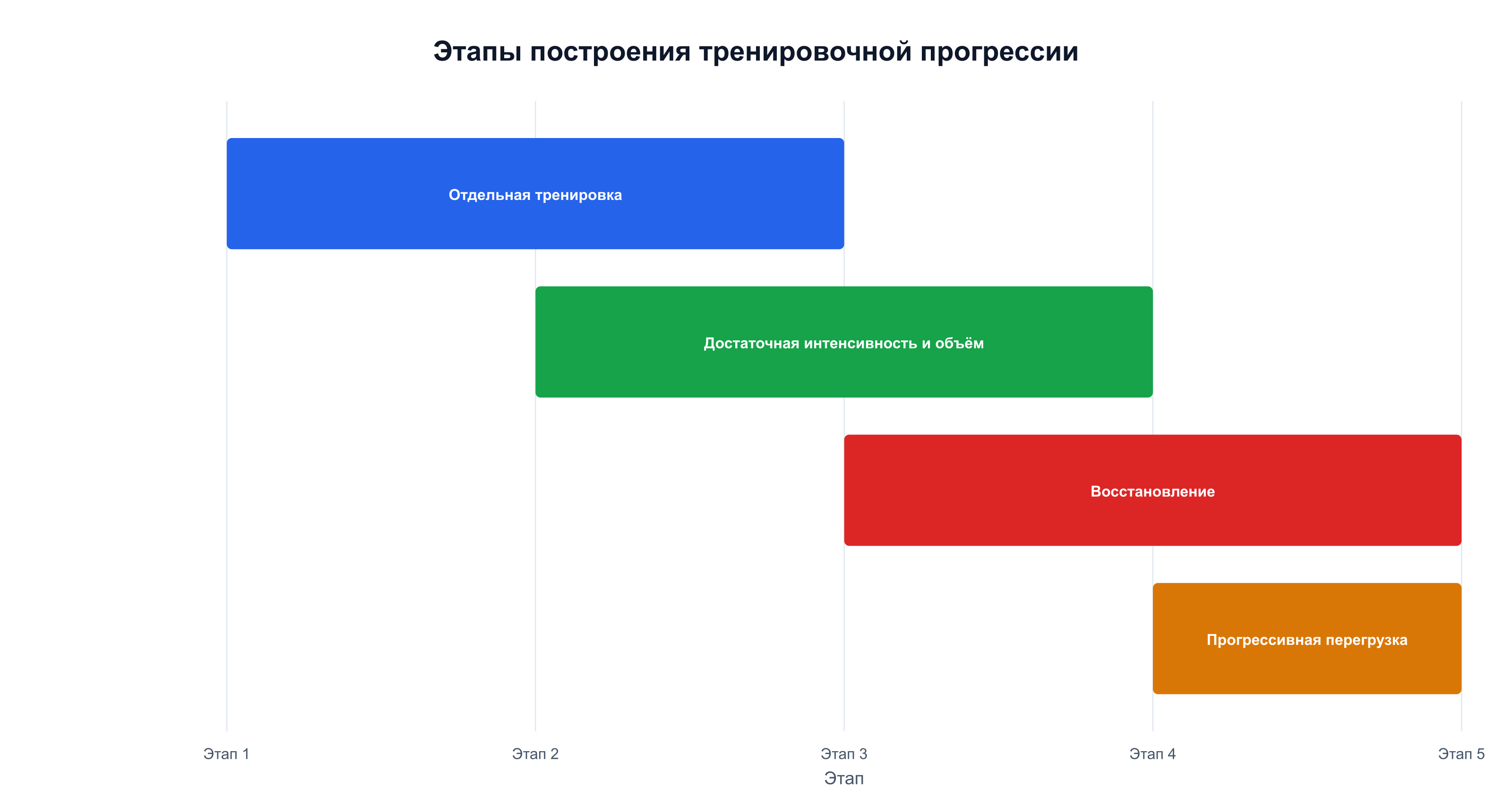 Этапы построения тренировочной прогрессии от отдельной тренировки к прогрессивной перегрузке